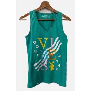 Dutch Bros Shirt Women’s Size XS Green Coffee Sleeveless Tank Top Good Vibes